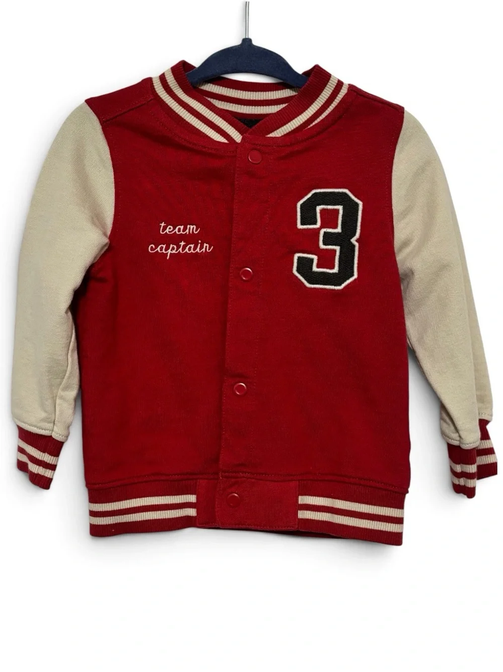 🎉 (18m) Carter's Toddler Boy Red Cream Varsity Snap Front Jacket